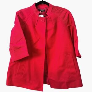 Talbots Sz 10 Womens Hot Pink Jacket Blazer Cotton NWT Barbiecore Retro Cape 60s